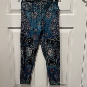 Evolution and Creation Teal Bohemian Patterned Leggings